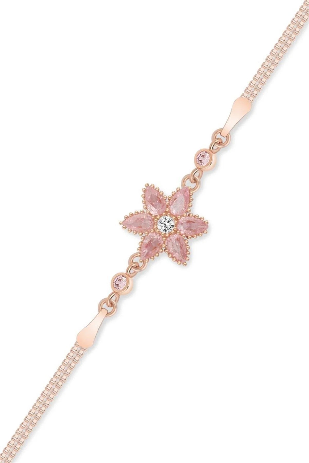 Lotus Çiçeği 925 Ayar Rose Kaplama Gümüş Bileklik – 4