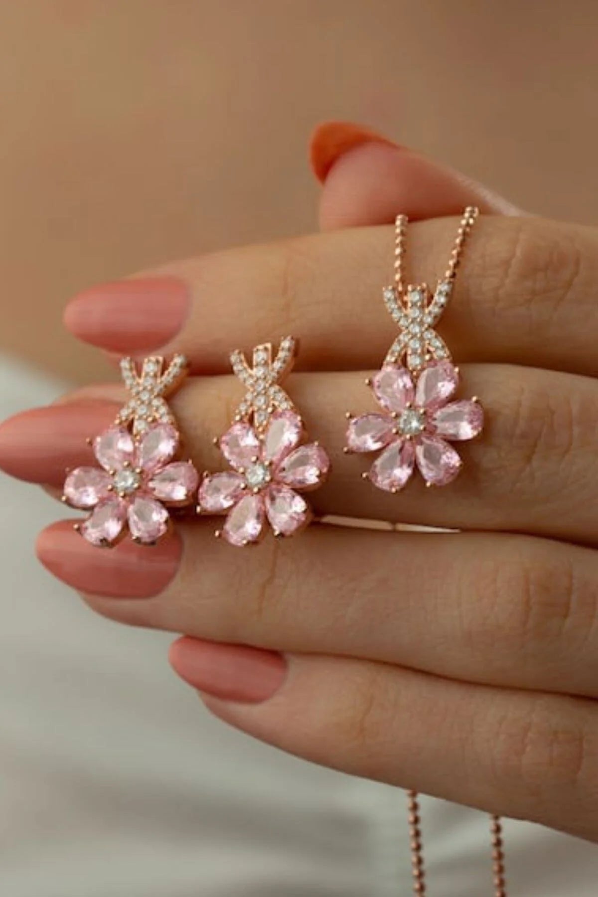 Lotus Çiçeği 925 Ayar Altın Kaplama Gümüş Set
