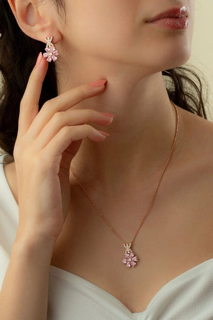 Lotus Çiçeği 925 Ayar Altın Kaplama Gümüş Set