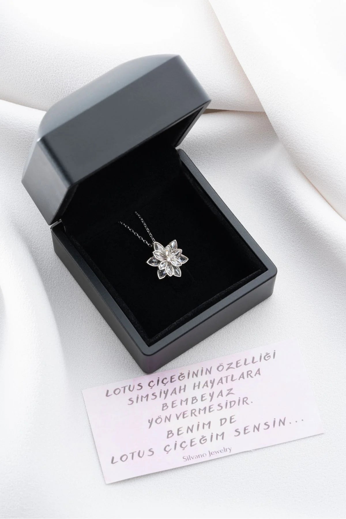 Lotus Çiçeği 925 Ayar Gümüş Kolye – 10
