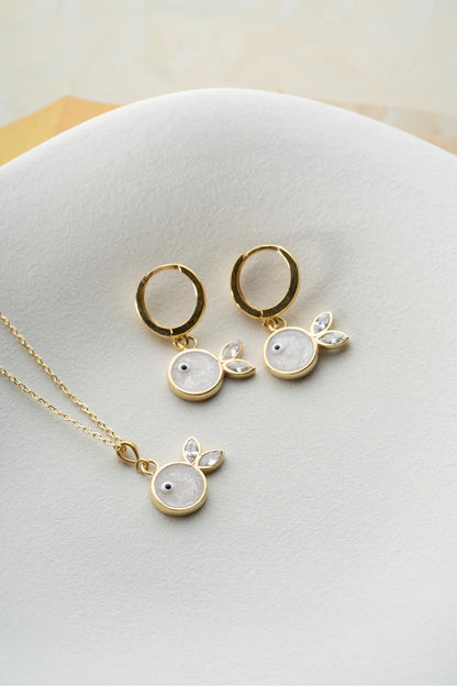 Mineli Balık 925 Ayar Altın Kaplama Gümüş Set – 3