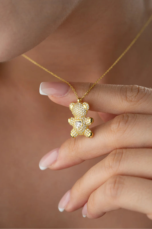 Ayıcık 925 Ayar Altın Kaplama Gümüş Kolye