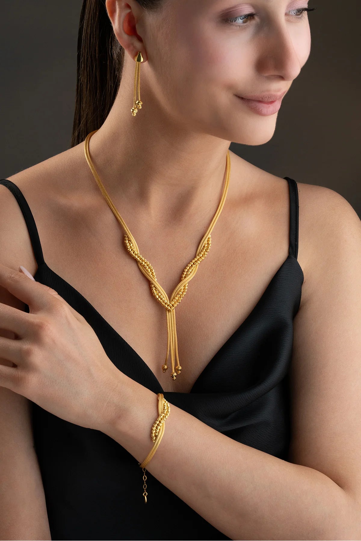 Hasır 925 Ayar Altın Kaplama Gümüş Set – 3