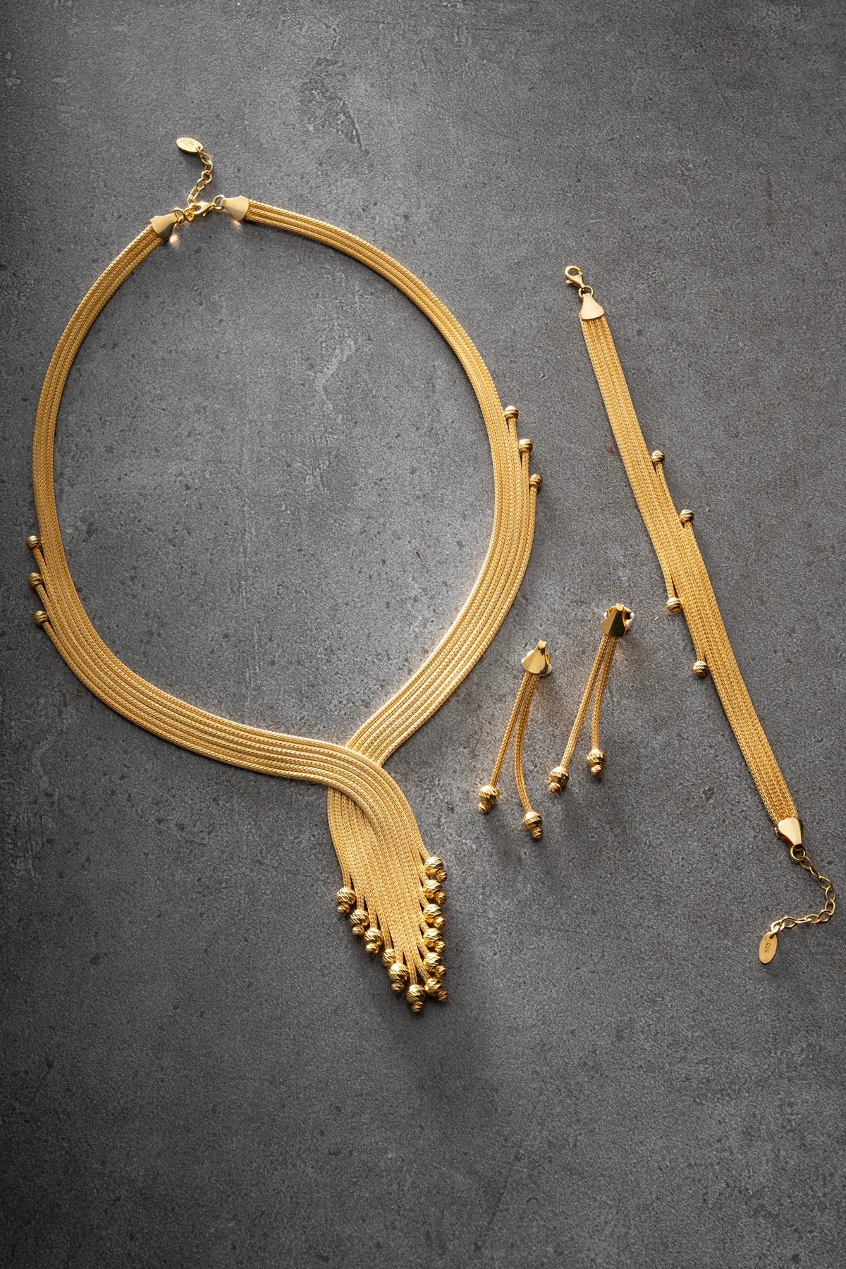 Hasır 925 Ayar Altın Kaplama Gümüş Set – 2