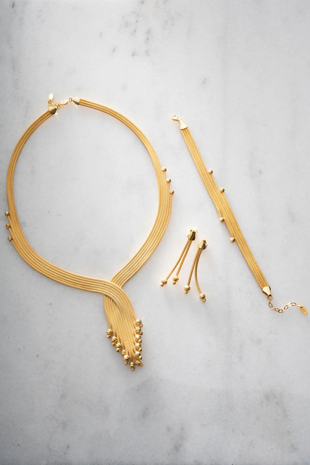 Hasır 925 Ayar Altın Kaplama Gümüş Set – 2
