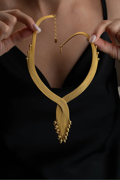 Hasır 925 Ayar Altın Kaplama Gümüş Set – 2