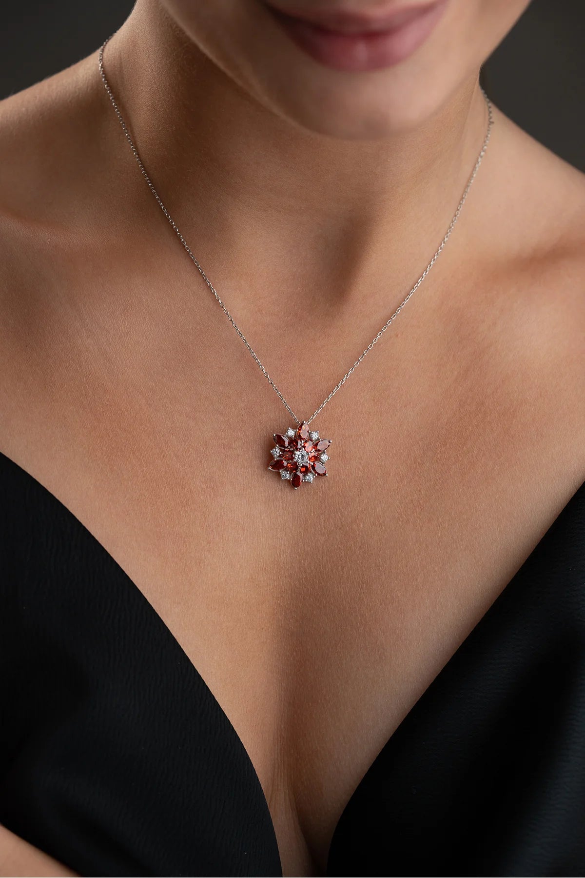 Lotus Çiçeği 925 Ayar Gümüş Kolye – 11