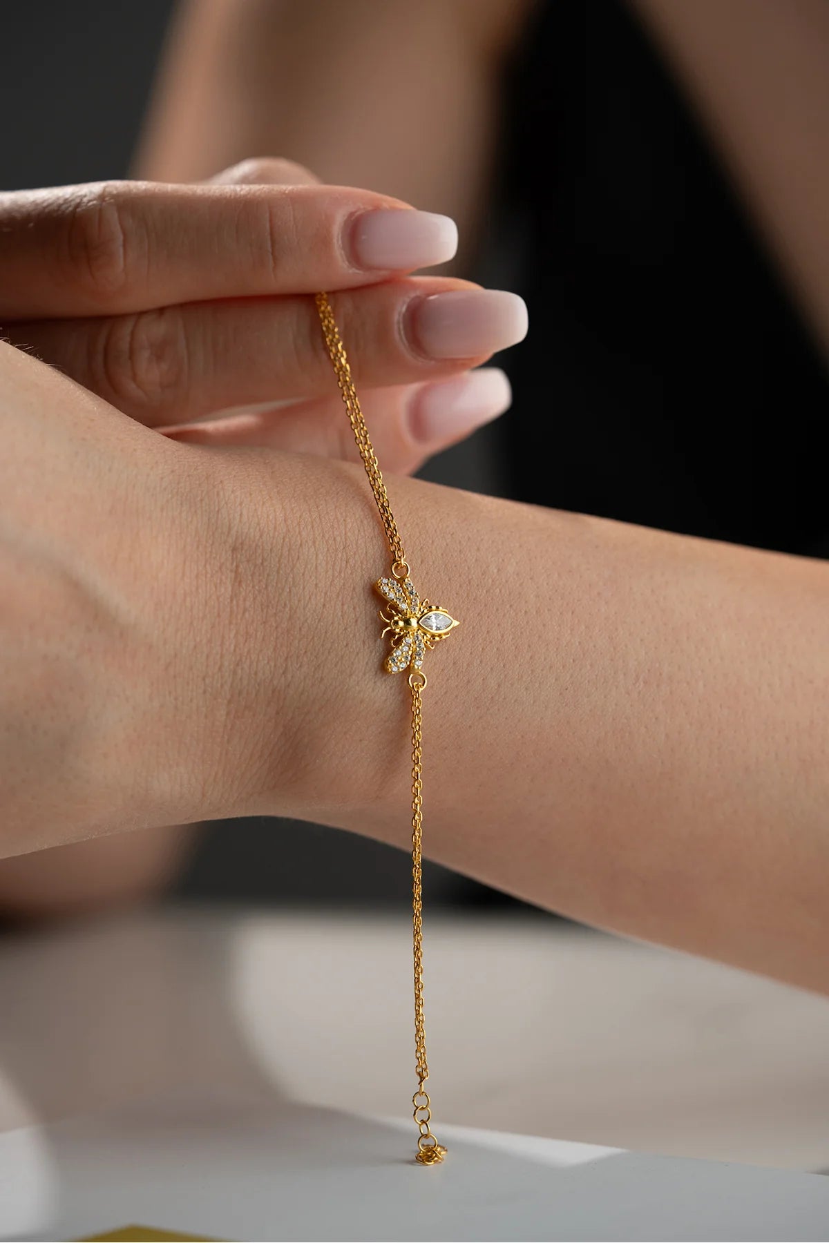 Bee 925 K Gold Plated Silver Bracelet 2