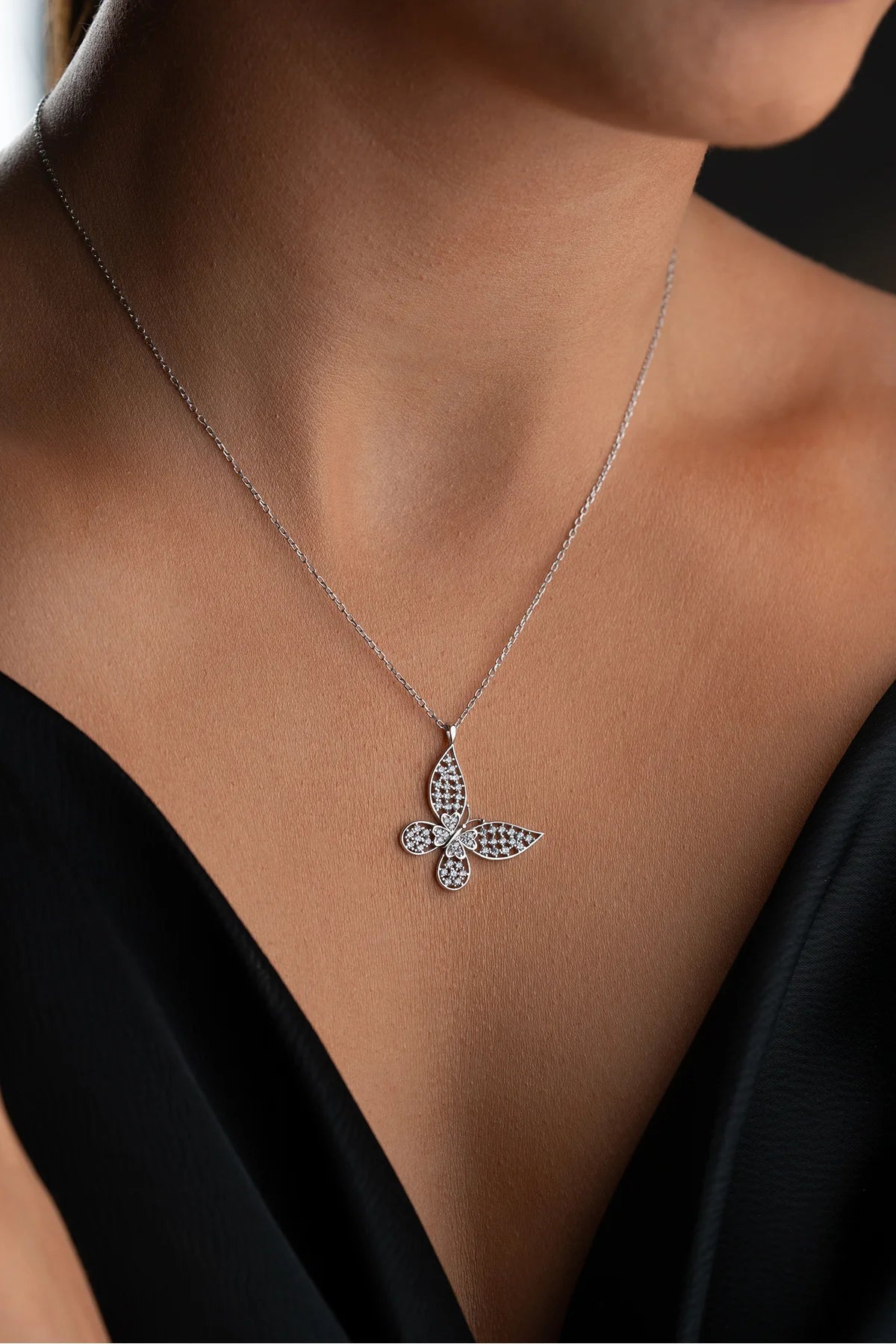 Kelebek 925 Ayar Gümüş Kolye – 6