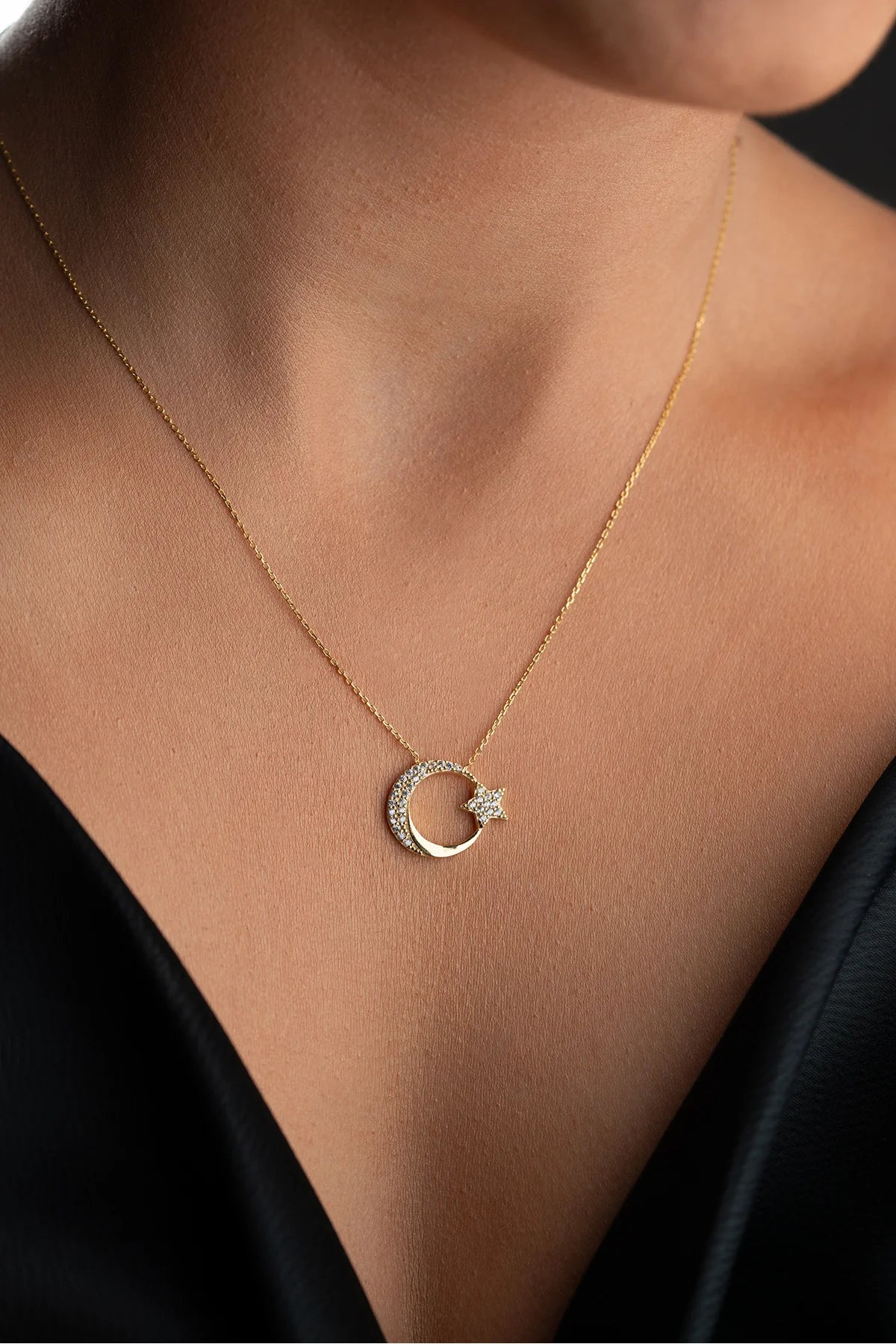 Ayyıldız 925 Ayar Altın Kaplama Gümüş Kolye – 2
