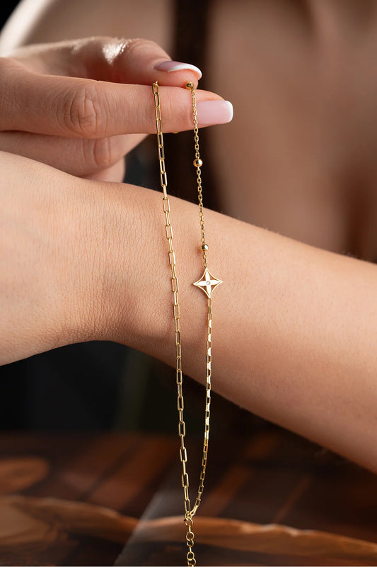 Trend Model 925 Ayar Altın Kaplama Gümüş Bileklik – 2