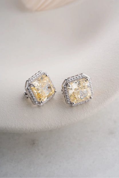 Zirkon Taşlı Kare Model 925 Ayar Gümüş Küpe – 5