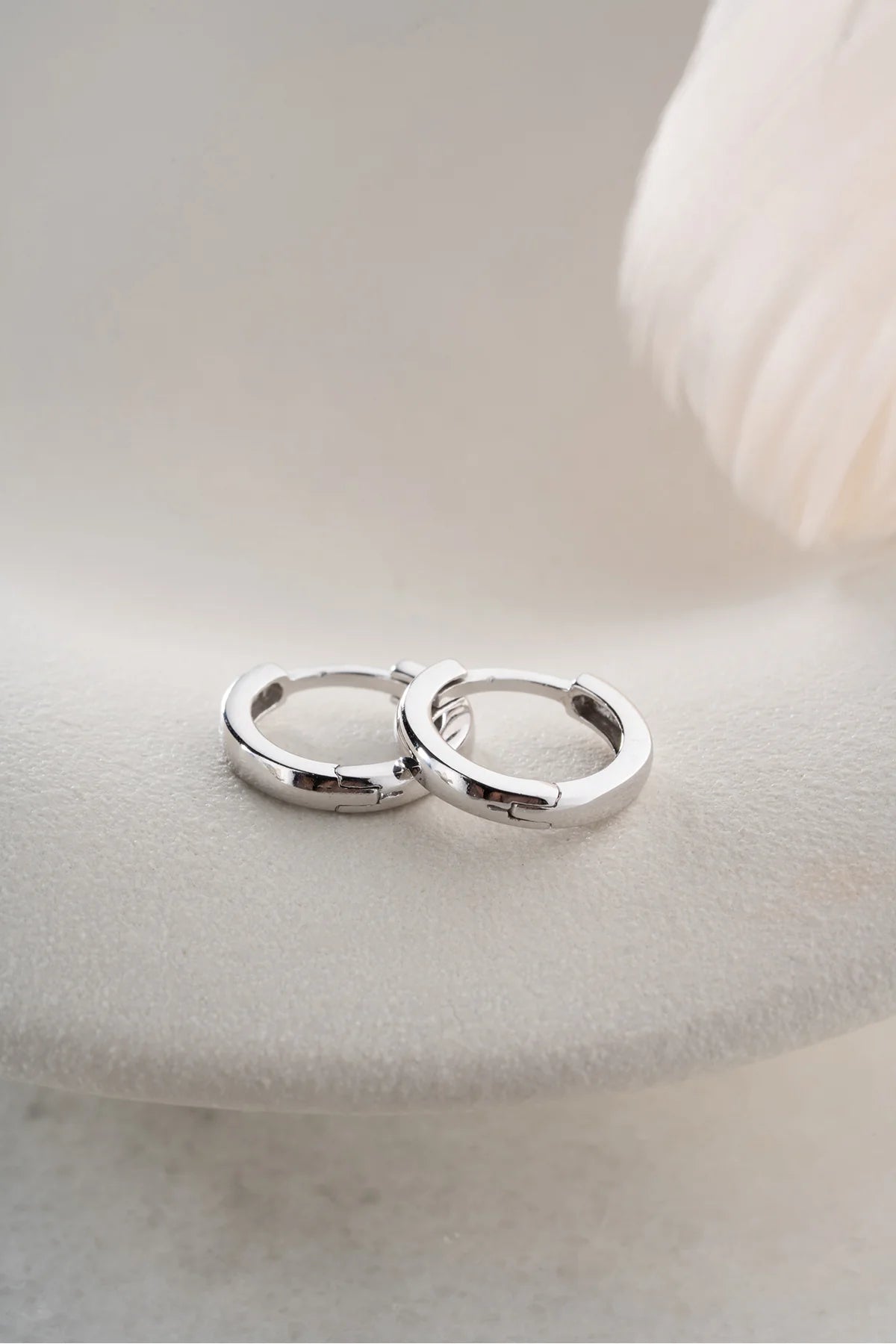 14 Mm Taşsız Halka 925 Ayar Gümüş Küpe