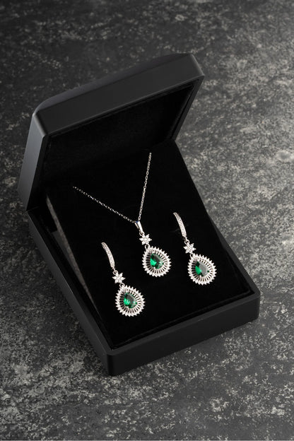 Zümrüt Model 925 Ayar Gümüş Set