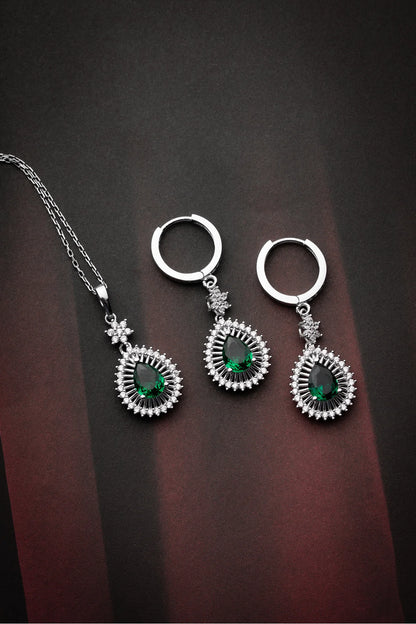 Zümrüt Model 925 Ayar Gümüş Set