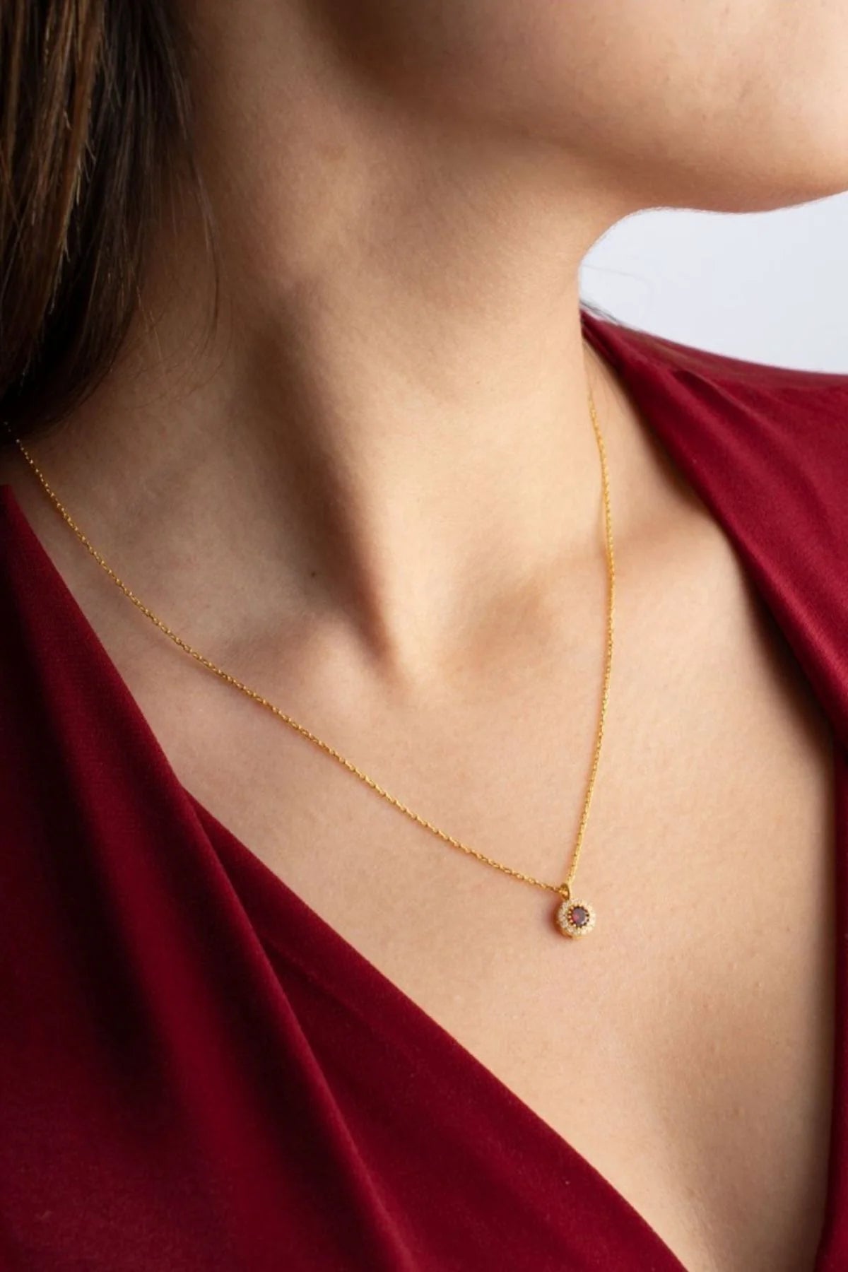 Taşlı 925 Ayar Altın Kaplama Gümüş Set – 2