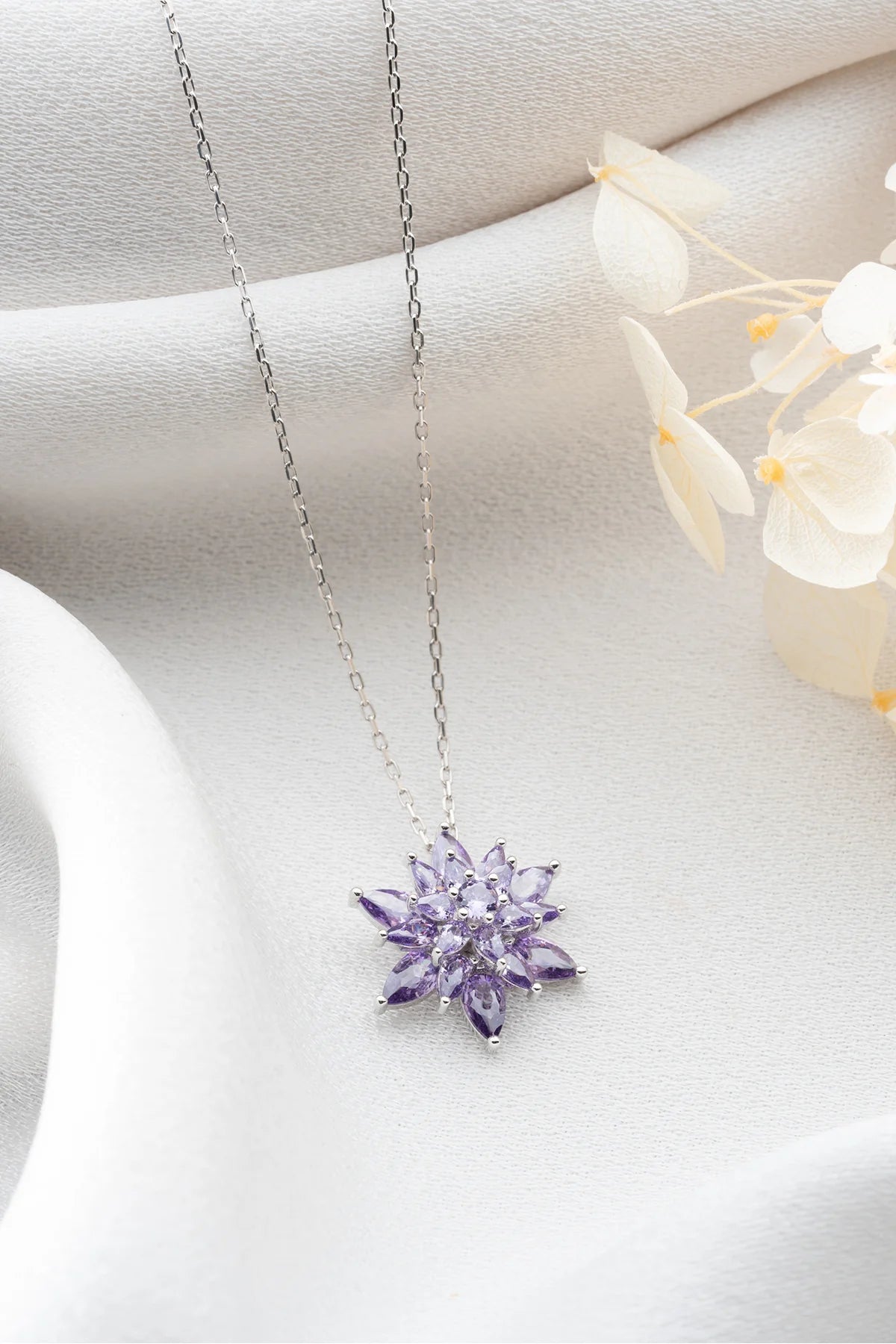 Lotus Çiçeği 925 Ayar Gümüş Kolye – 7