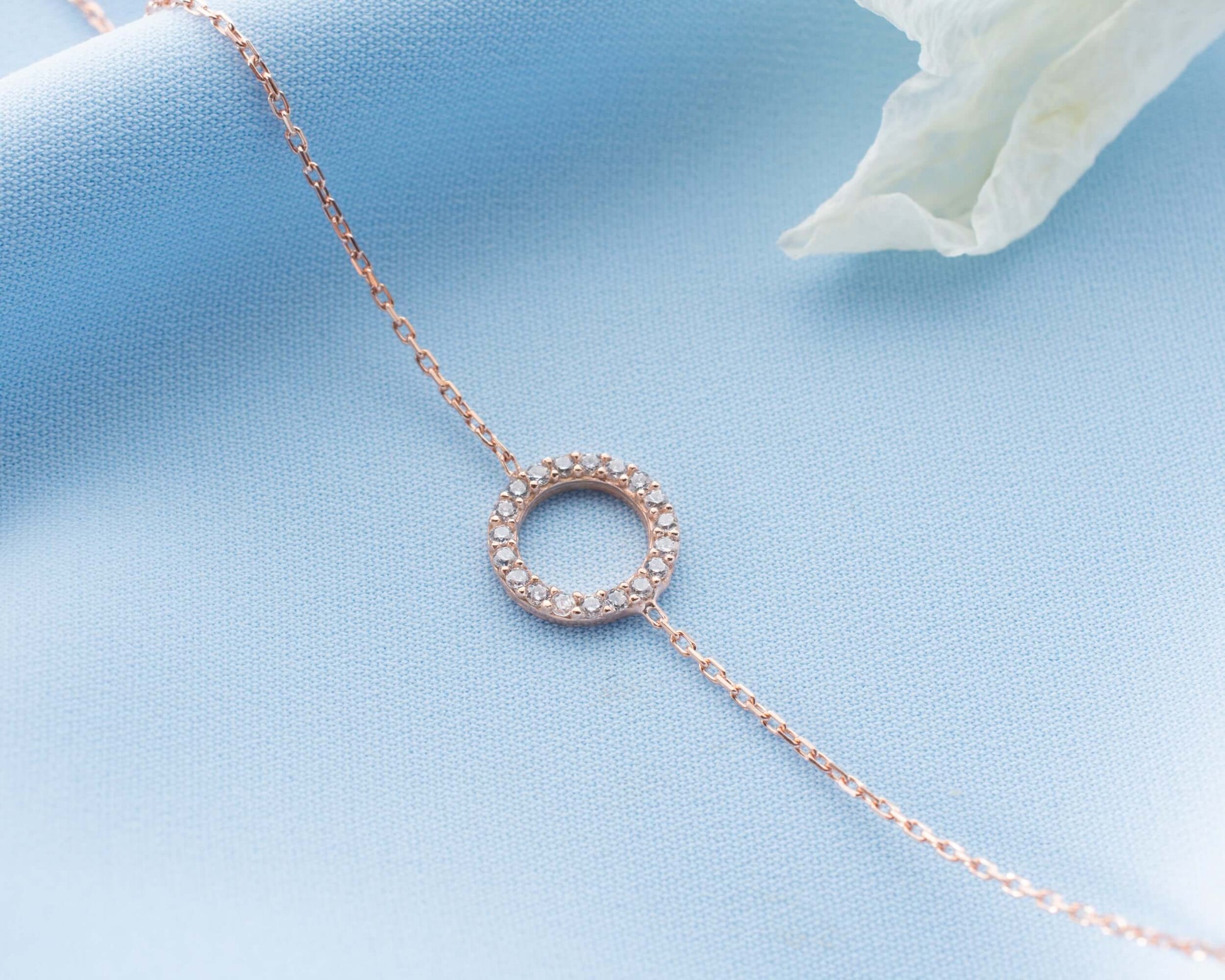 Zirkon Taşlı 925 Ayar Gümüş Halka Bileklik - ÖzelSen