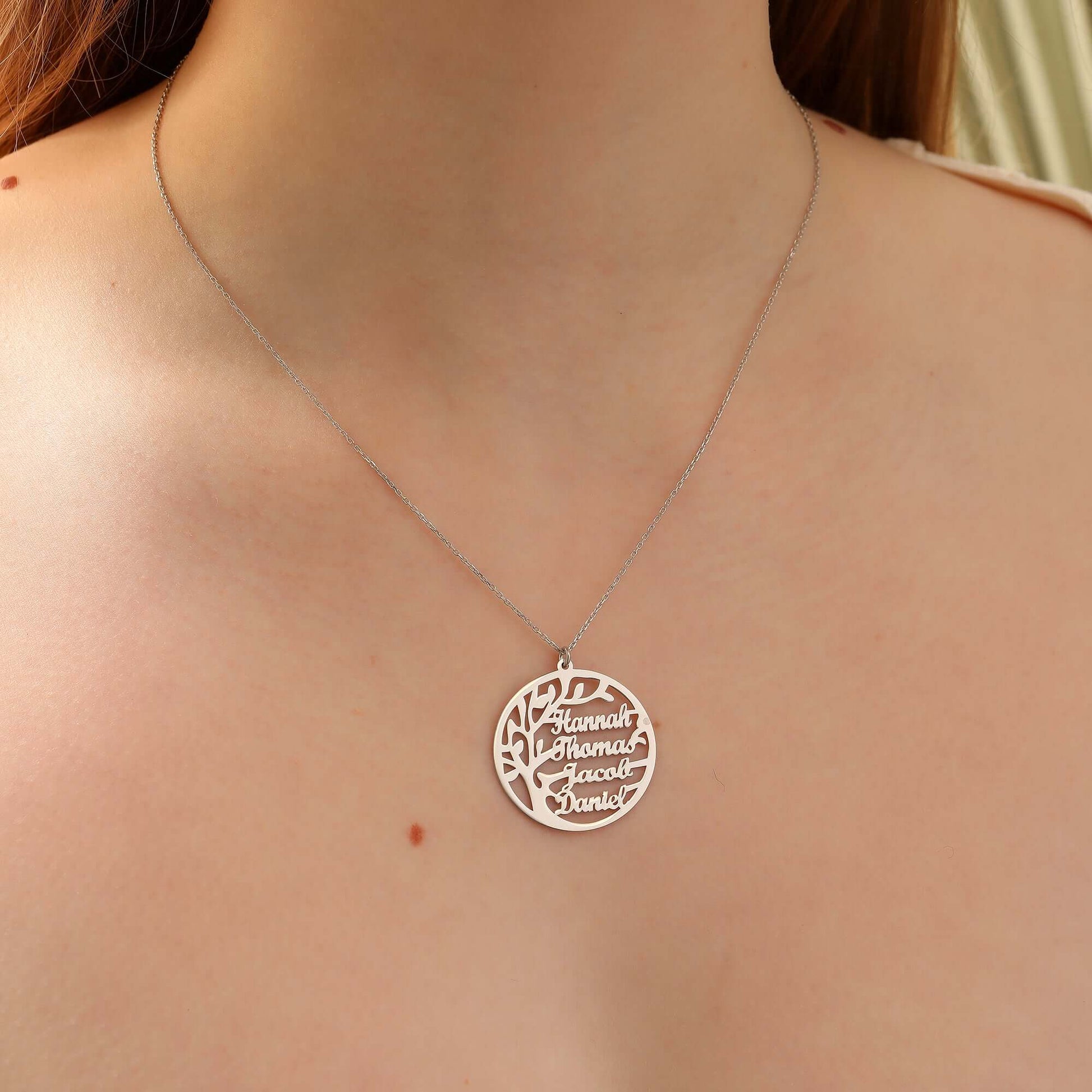Aile Ağacı 925 Ayar Gümüş İsimli Kolye - ÖzelSen