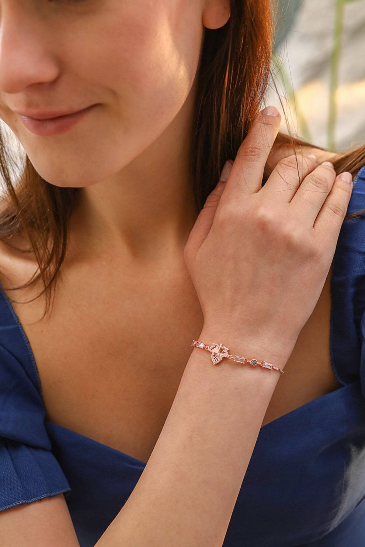 Çınar Yaprağı 925 Ayar Gümüş Bileklik Kadın - ÖzelSen