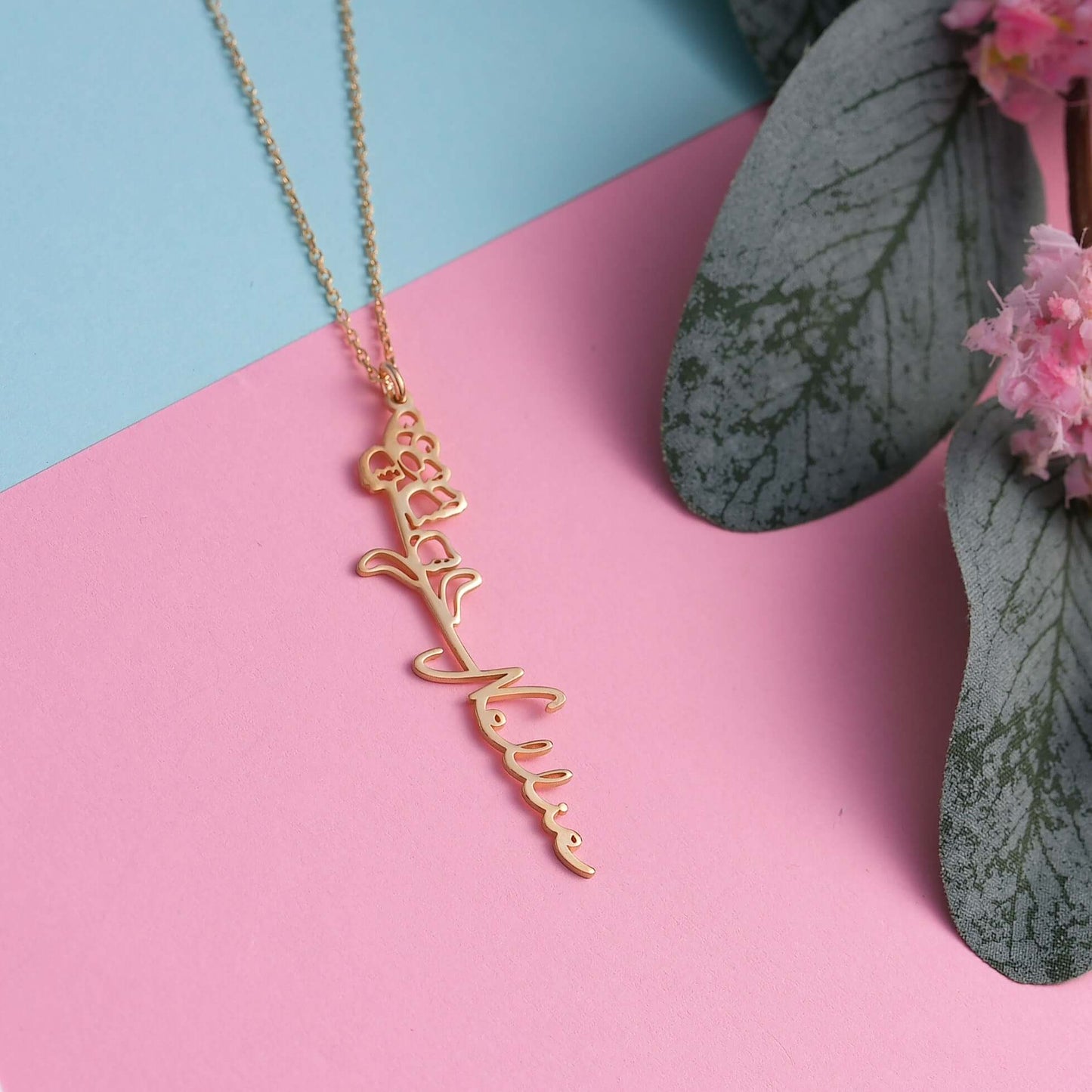 Doğum Ayı Çiçekli 925 Ayar Gümüş İsimli Kolye - ÖzelSen