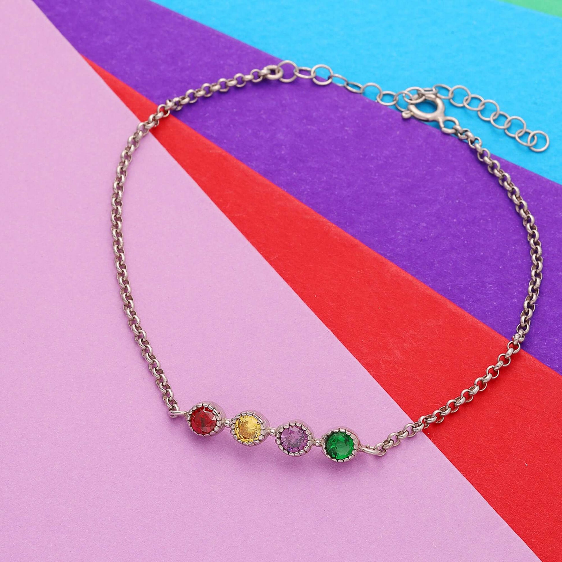 Doğum Ayı Doğal Taşlı Kişiye Özel Bileklik – 925 Ayar Gümüş & Şık Tasarım - ÖzelSen