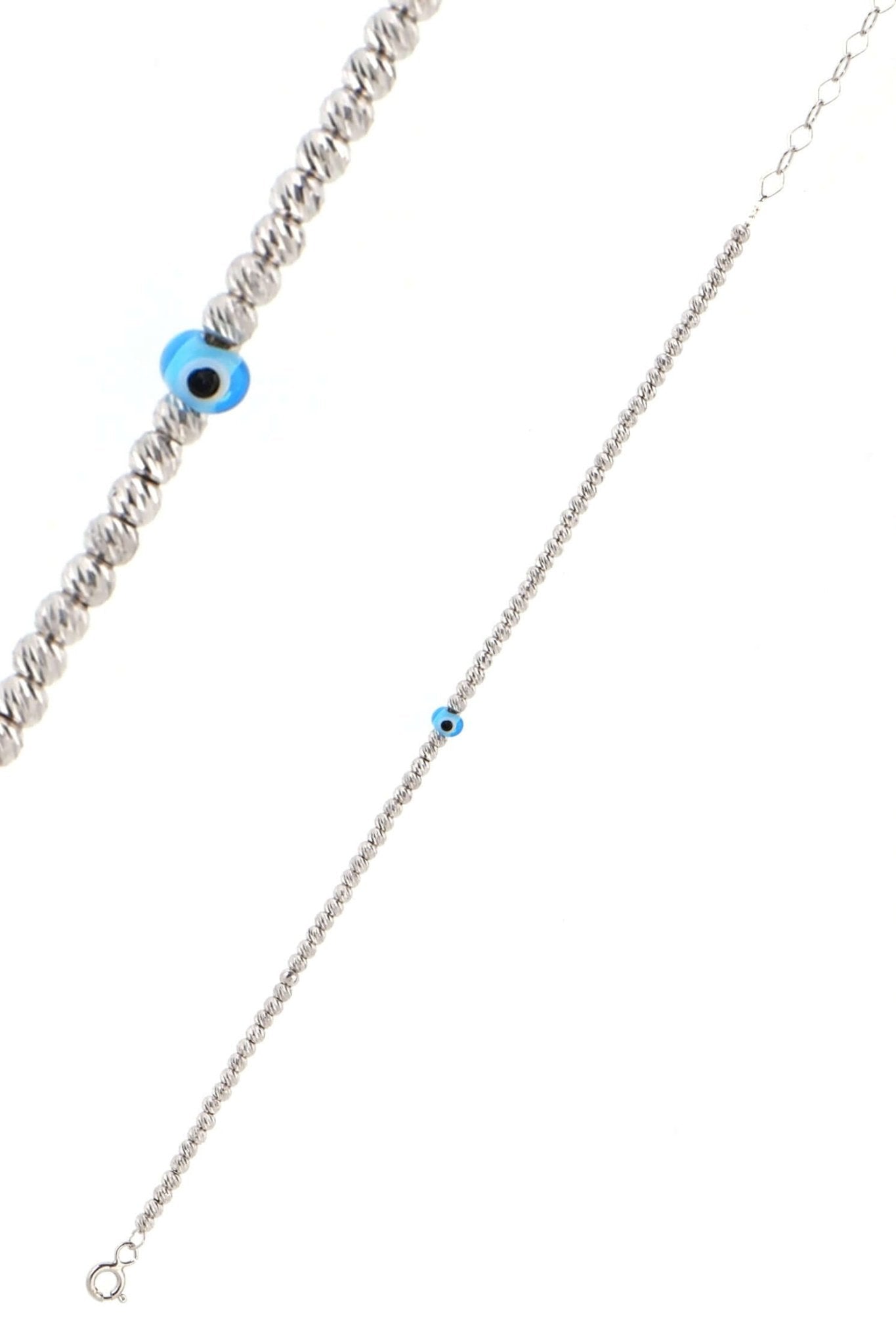 Dorika Toplu 925 Ayar Gümüş Nazar Boncuklu Bileklik - ÖzelSen