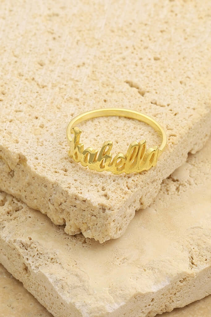 El Yapımı Kişiye Özel Gümüş İsimli Yüzük - ÖzelSen