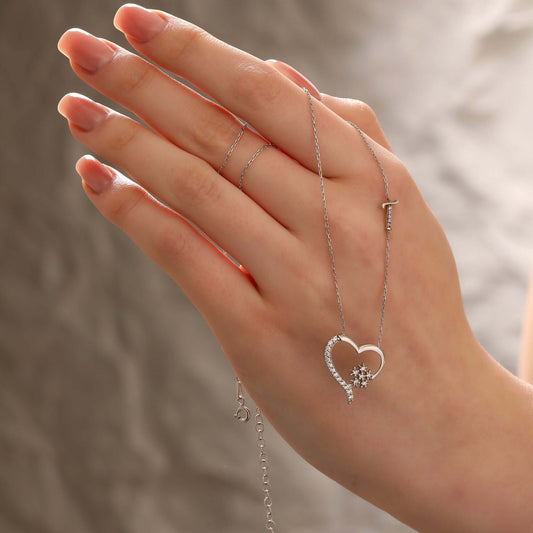 Kalpli Kişiye Özel 925 Ayar Gümüş Harfli Kolye - ÖzelSen