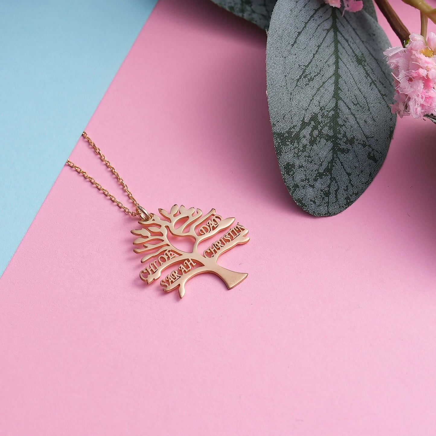 Hayat Ağacı Gümüş 4 İsimli Kolye - ÖzelSen