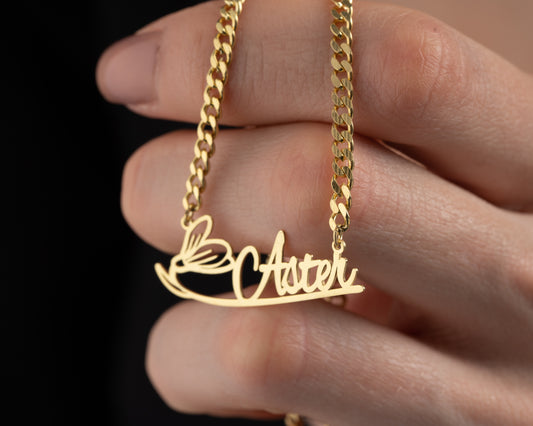 Gümüş İsimli Kolye | Özel Halka Zincirli Minimalist Tasarım