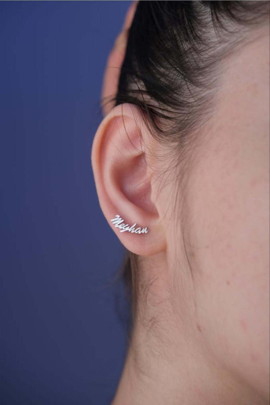 Kişiye Özel 925 Ayar Gümüş İsimli Küpe - ÖzelSen