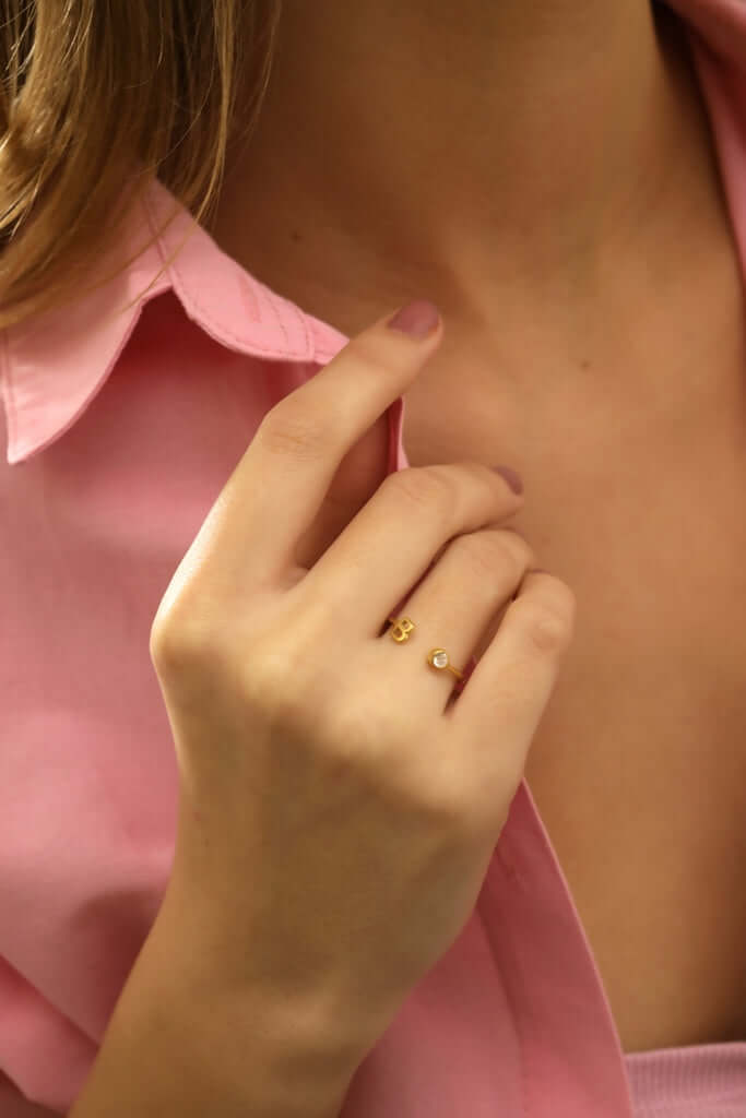 Kişiye Özel Çift Doğum Ayı Taşlı Gümüş Yüzük - ÖzelSen