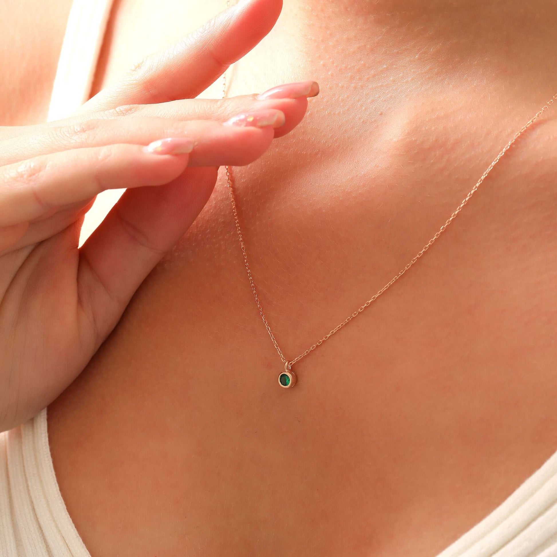 Kişiye Özel Doğum Ayı Taşlı 925 Ayar Gümüş Kolye - ÖzelSen