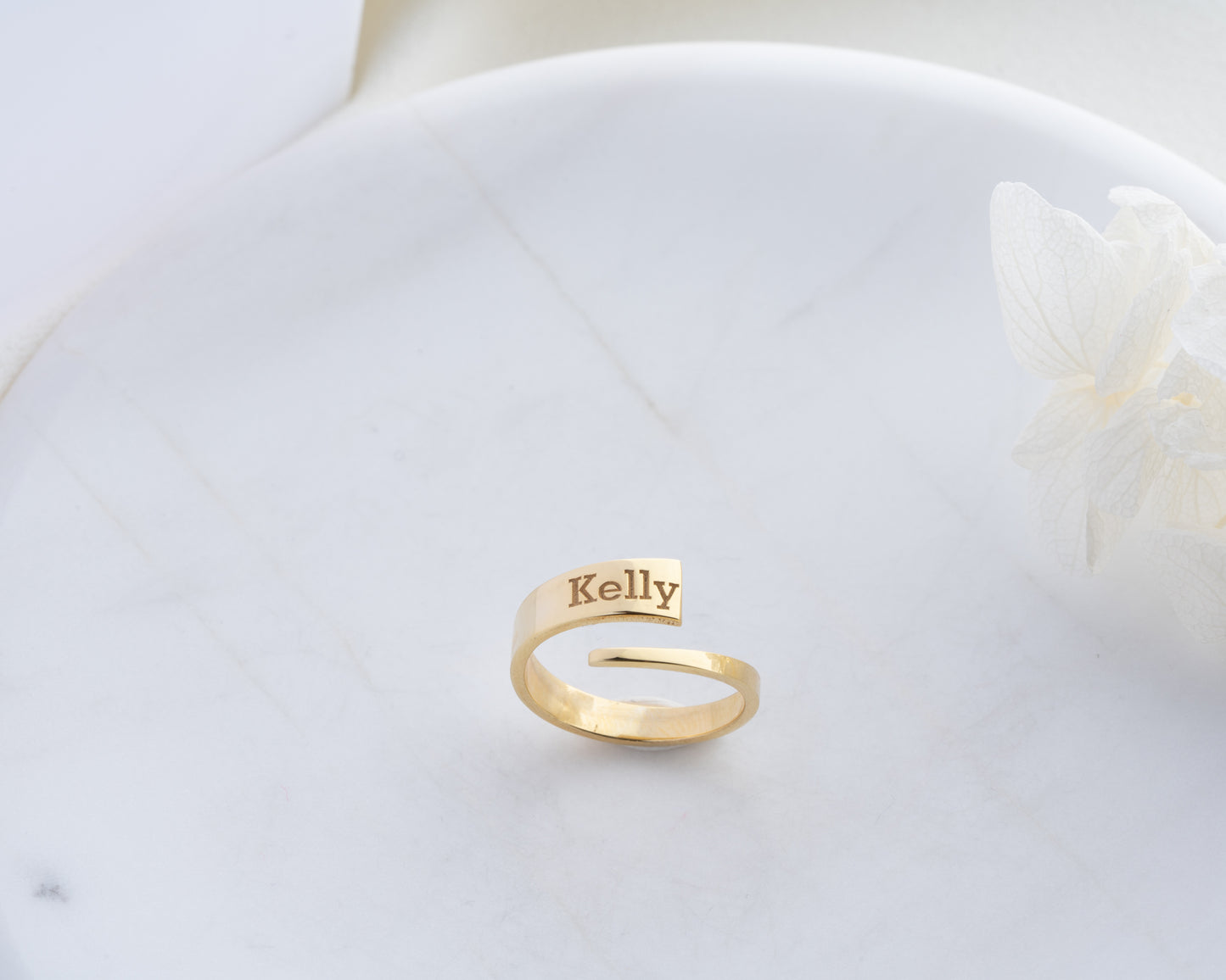 Gümüş İsimli Yüzük | Kişiye Özel El Yazısı Altın Kaplama Kadın