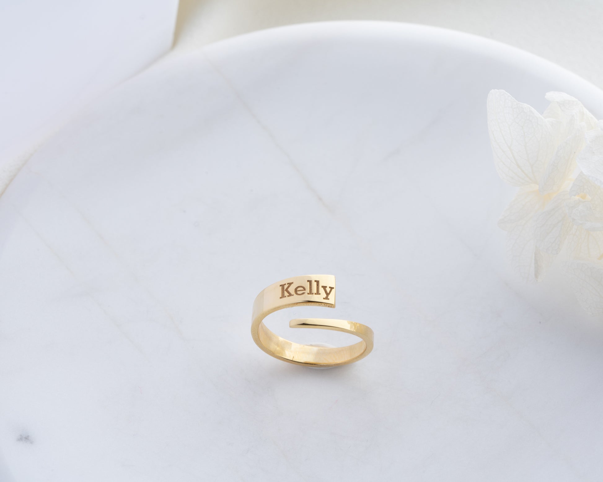 Gümüş İsimli Yüzük | Kişiye Özel El Yazısı Altın Kaplama Kadın