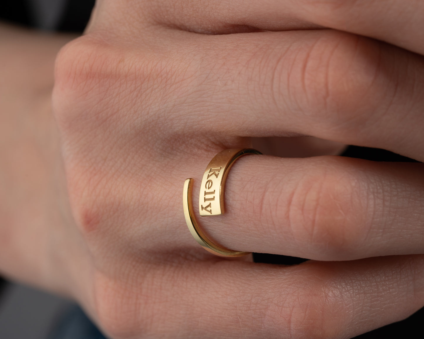 Gümüş İsimli Yüzük | Kişiye Özel El Yazısı Altın Kaplama Kadın