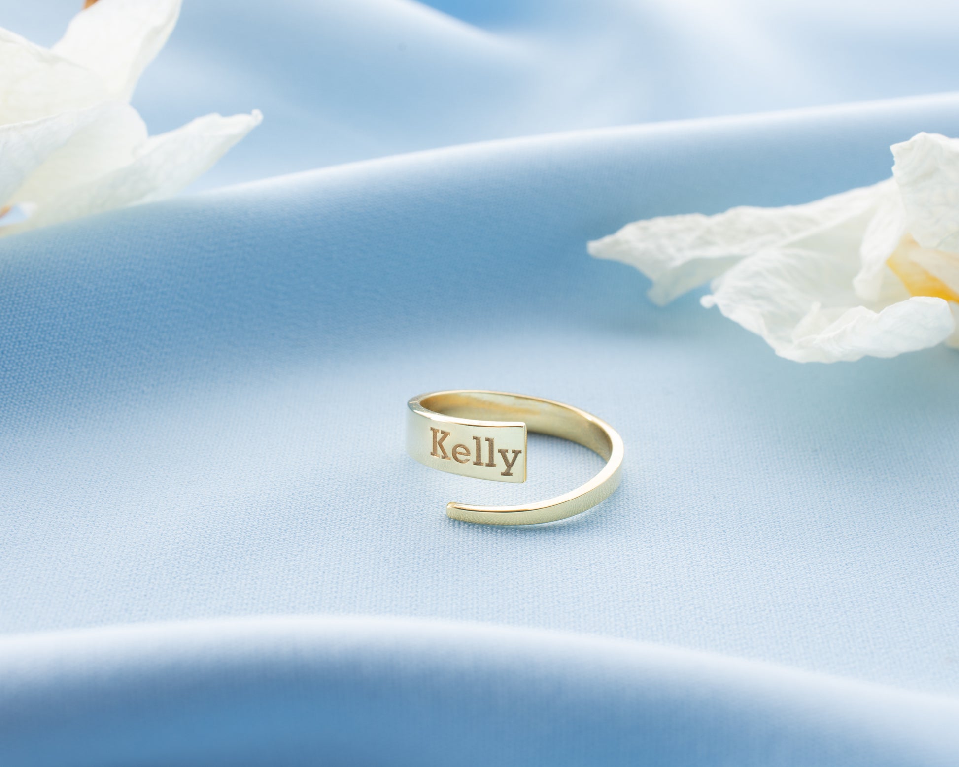 Gümüş İsimli Yüzük | Kişiye Özel El Yazısı Altın Kaplama Kadın