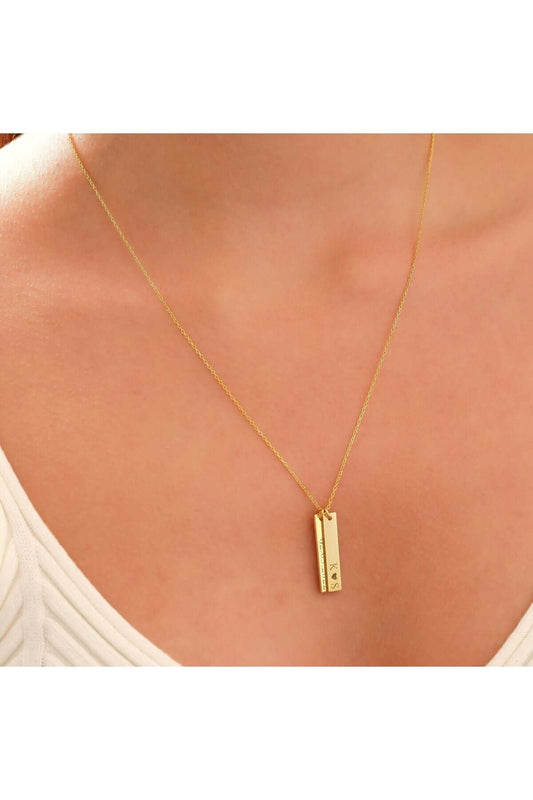 Kişiye Özel Künye 925 Ayar Gümüş Harfli Kolye - ÖzelSen