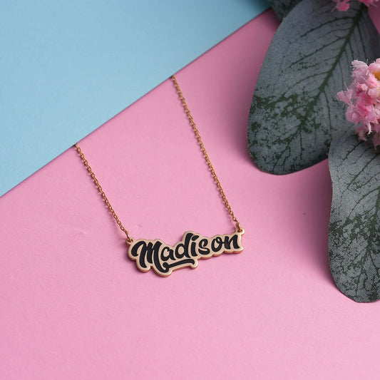 Kişiye Özel Mine Taşı Süslü Gümüş İsimli Kolye - ÖzelSen