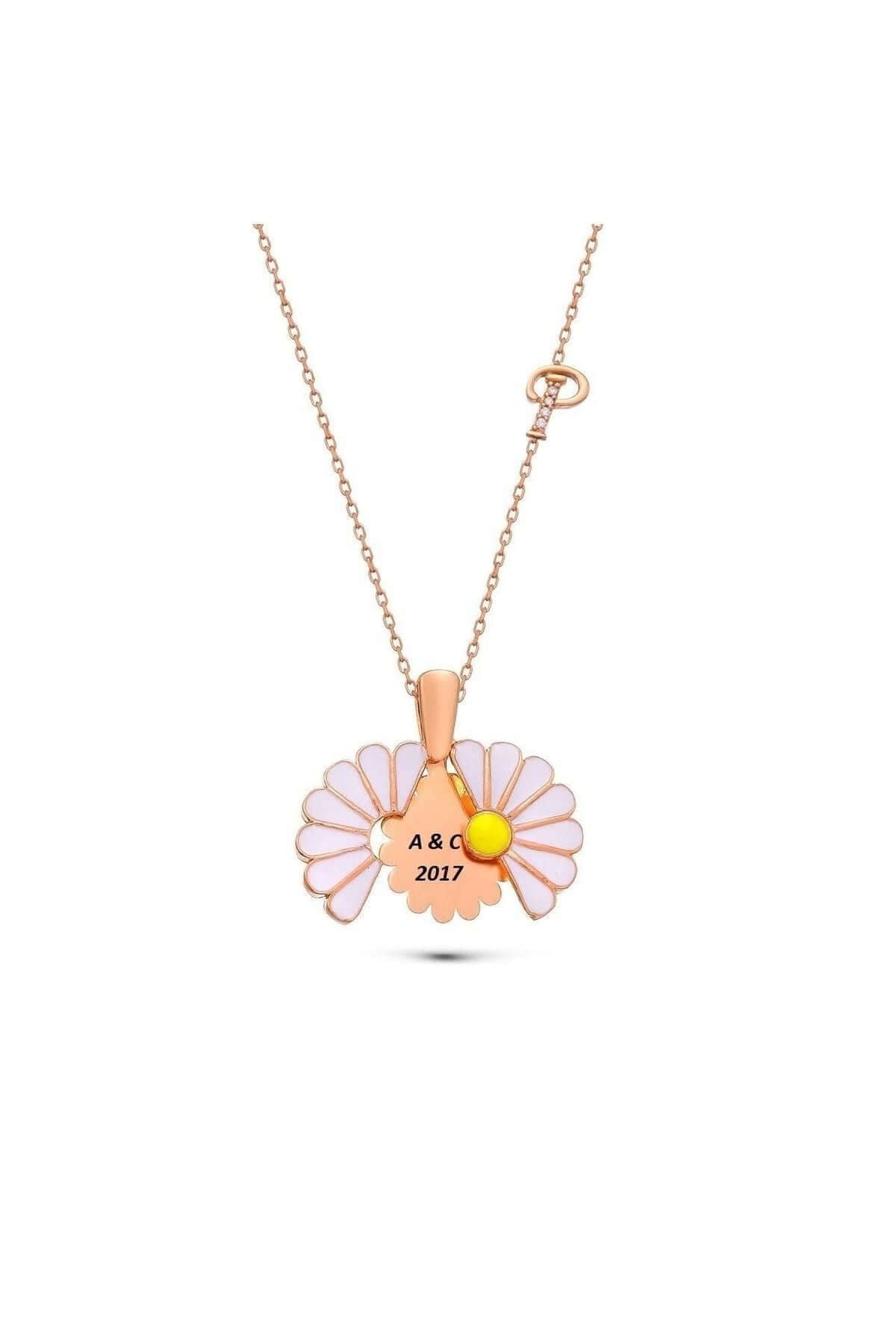 Kişiye Özel Papatya Zinciri Harfli 925 Ayar Gümüş İsimli Kolye - ÖzelSen