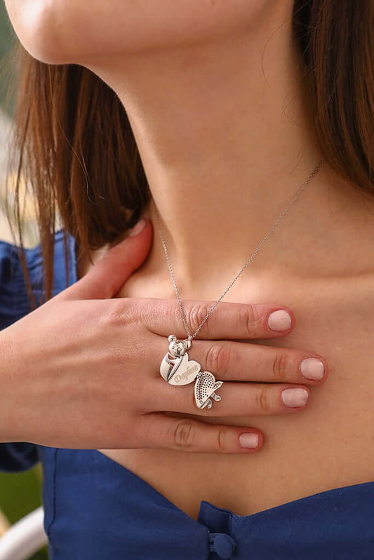 Koala Tasarımlı 925 Ayar Gümüş İsimli Kolye - ÖzelSen