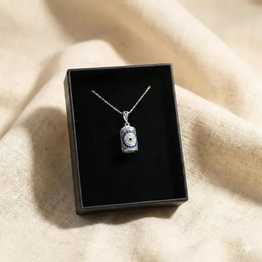 Nazar Boncuklu 925 Ayar Gümüş Cevşen Kolye - ÖzelSen