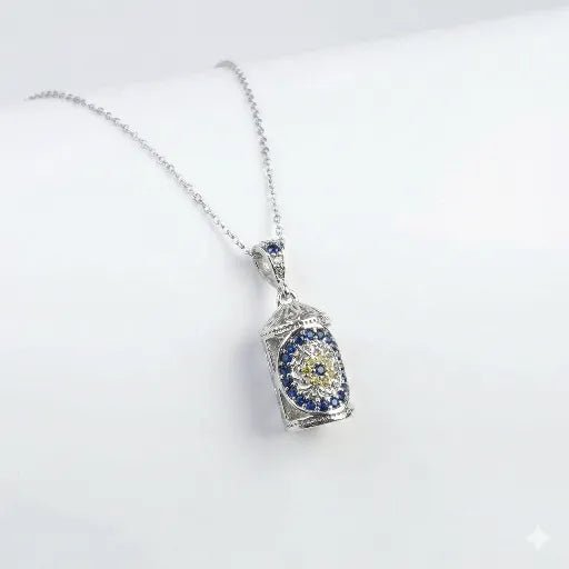 Nazar Boncuklu 925 Ayar Gümüş Cevşen Kolye - ÖzelSen