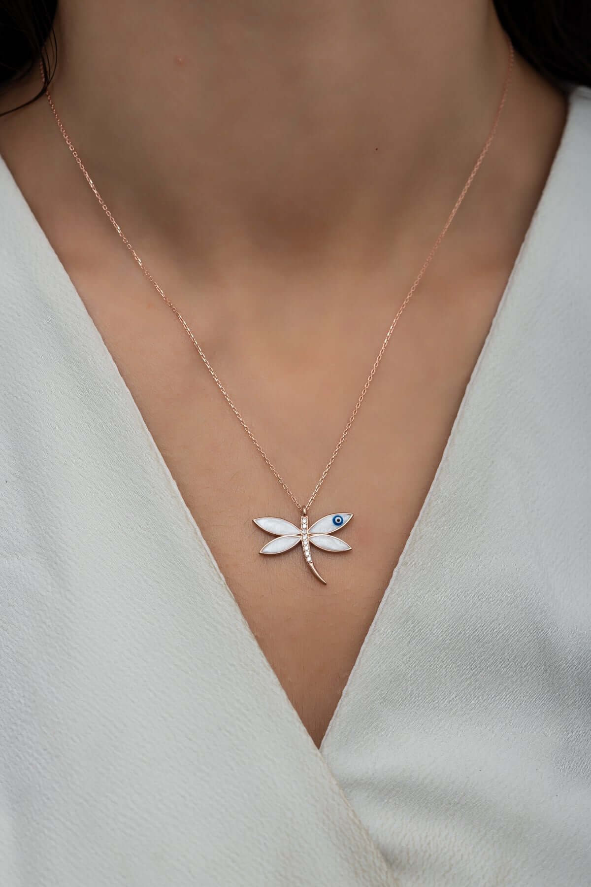 Nazar Boncuklu 925 Ayar Gümüş Yusufcuk Kolye - ÖzelSen