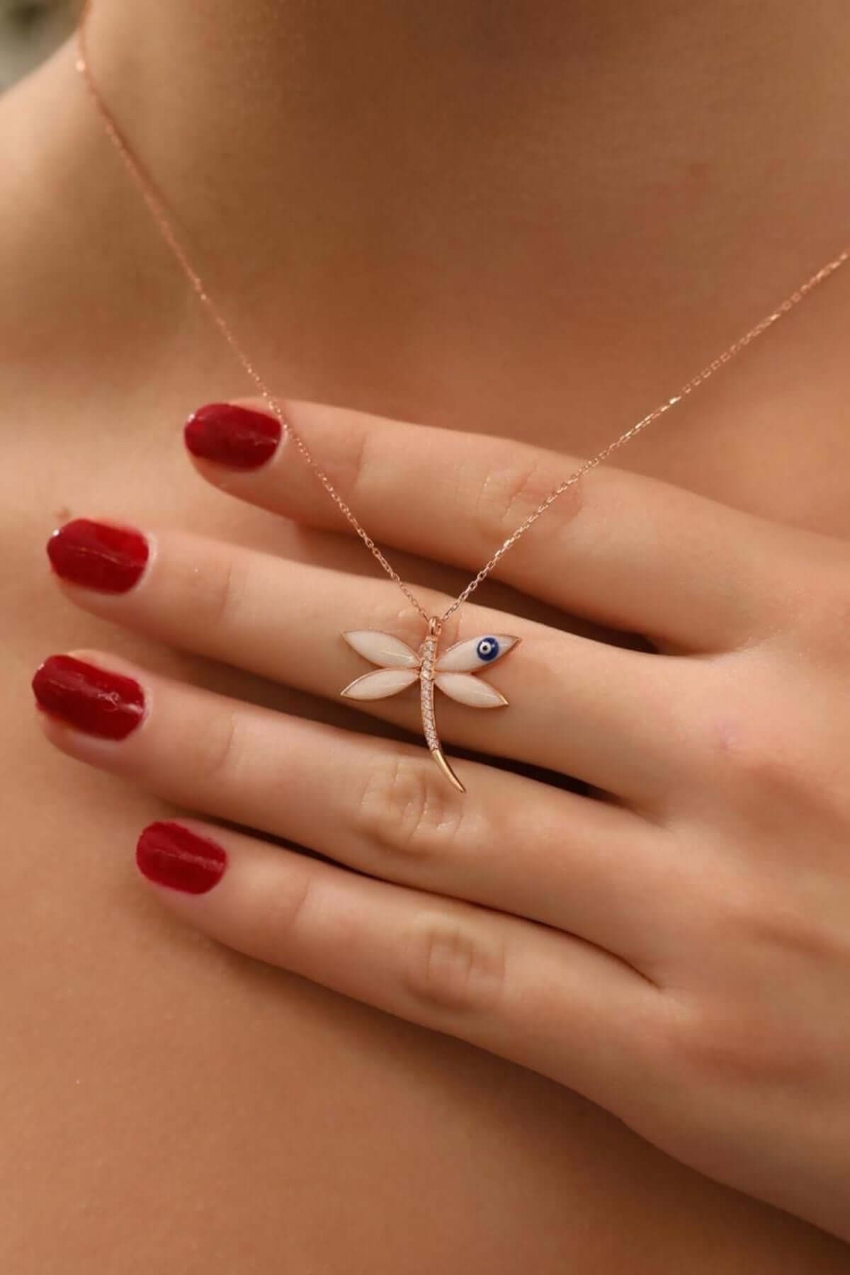 Nazar Boncuklu 925 Ayar Gümüş Yusufcuk Kolye - ÖzelSen