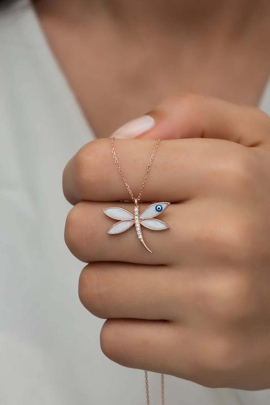 Nazar Boncuklu 925 Ayar Gümüş Yusufcuk Kolye - ÖzelSen