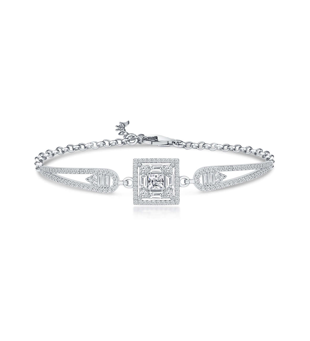 ÖzelSen 925 Ayar Gümüş Baget Taşlı Işıltılı Bileklik - ÖzelSen