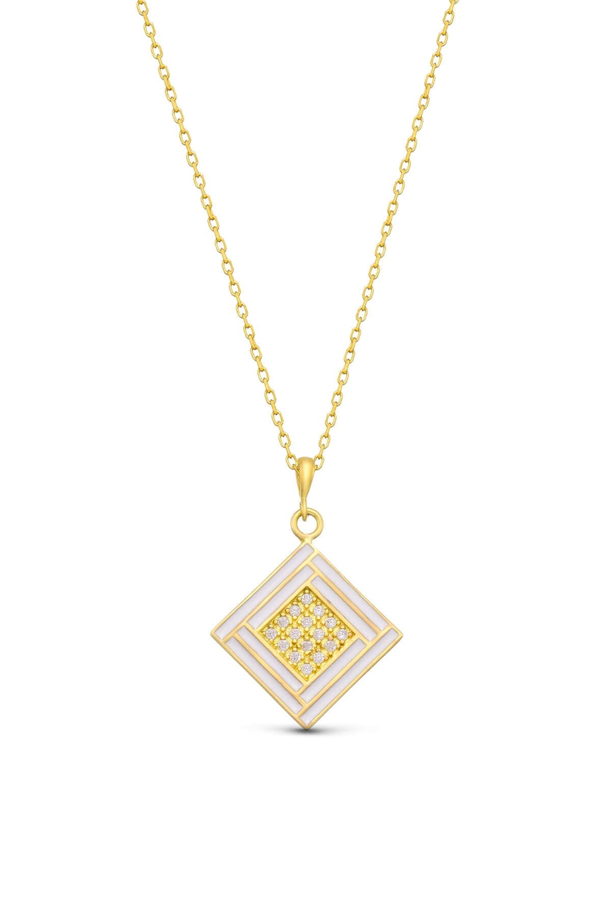 ÖzelSen 925 Ayar Gümüş Geometrik Minimal Kolye - ÖzelSen