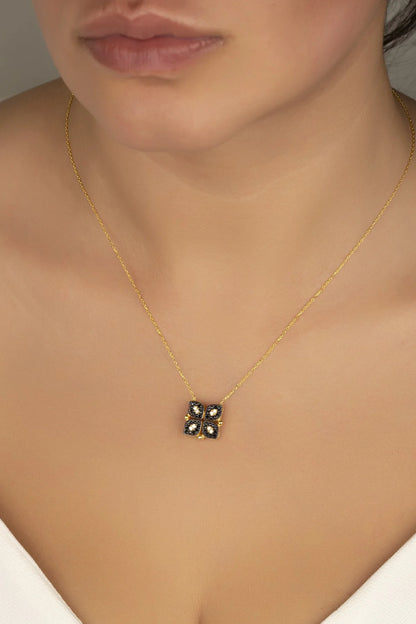 Diamond 925 Ayar Altın Kaplama Gümüş Kolye